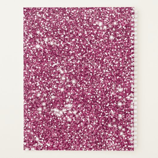Faux roze glitter-textuur bekijken met aangepaste planner (Achterkant)