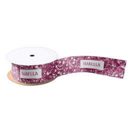Faux roze glitter-textuur bekijken met aangepaste  satijnen lint