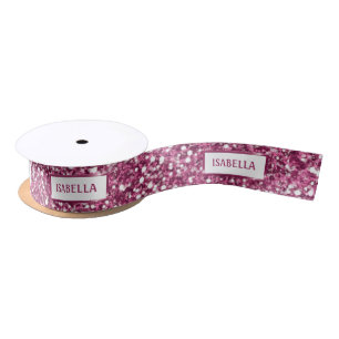 Faux roze glitter-textuur bekijken met aangepaste  satijnen lint