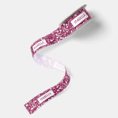 Faux roze glitter-textuur bekijken met aangepaste satijnen lint (Achterkant)