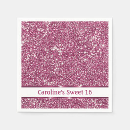 Faux roze glitter-textuur bekijken met aangepaste  servet