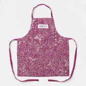 Faux roze glitter textuur Kijk met de douanenaam Schort (Voorkant)