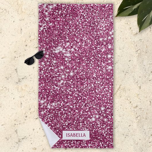 Faux roze glitter textuur Kijk met de douanenaam Strandlaken