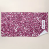 Faux roze glitter textuur Kijk met de douanenaam Strandlaken (Voorkant)