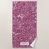 Faux roze glitter textuur Kijk met de douanenaam Strandlaken (Voorkant)