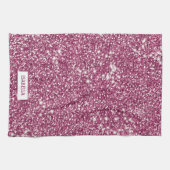 Faux roze glitter textuur Kijk met de douanenaam Theedoek (Horizontaal)