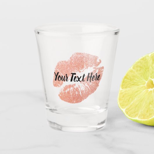FAUX Roze Gold Kisses Shot Glas (Voorkant)