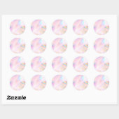 Faux roze holografische aangepaste trendy ronde sticker (Vel)