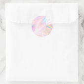 Faux roze holografische aangepaste trendy ronde sticker (Tas)