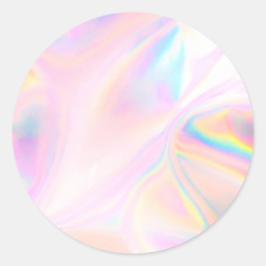 Faux roze holografische aangepaste trendy ronde sticker (Voorkant)