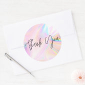 Faux Roze Holographic Business Hartelijk dank Ronde Sticker (Envelop)