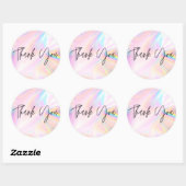 Faux Roze Holographic Business Hartelijk dank Ronde Sticker (Vel)