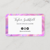 Faux roze holographic Custom Loyalty Kaart Visitekaartje (Achterkant)