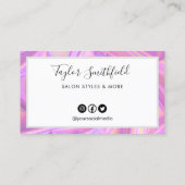 Faux roze holographic Custom Loyalty Kaart Visitekaartje (Achterkant)