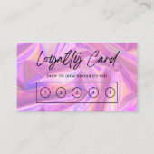 Faux roze holographic Custom Loyalty Kaart Visitekaartje (Voorkant)