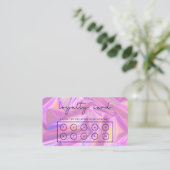 Faux roze holographic Custom Loyalty Kaart Visitekaartje (Staand voorkant)