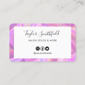 Faux roze holographic Custom Loyalty Kaart Visitekaartje (Achterkant)