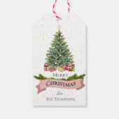  Faux Roze kerstboom | Vakantie Cadeaulabel (Achterkant)