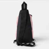 Faux roze leder sling bag (Achterkant)