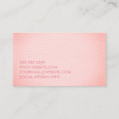 Faux roze leder visitekaartje (Achterkant)