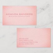 Faux roze leder visitekaartje (Voorkant / Achterkant)