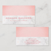 Faux roze lederen marmer visitekaartje (Voorkant / Achterkant)