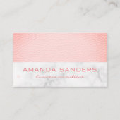 Faux roze lederen marmer visitekaartje (Voorkant)
