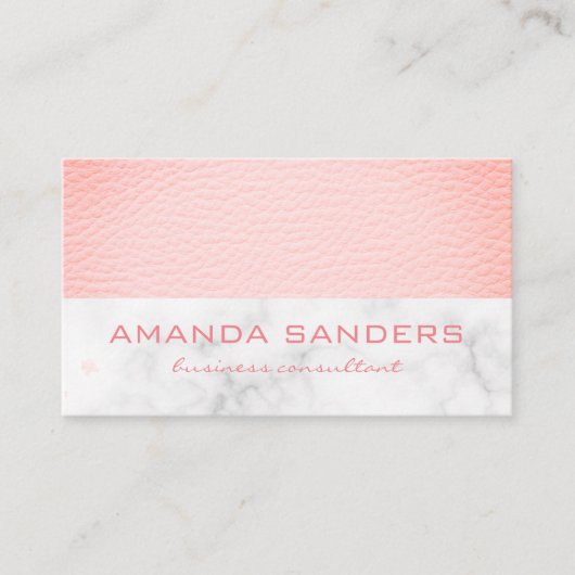 Faux roze lederen marmer visitekaartje (Voorkant)