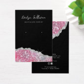 Faux roze lichtgevende glitterkaart visitekaartje (Bureau)