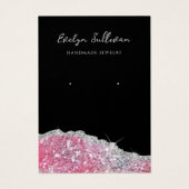 Faux roze lichtgevende glitterkaart visitekaartje (Voorkant)