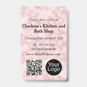 Faux Roze Marmer ID Badge (Achterkant)