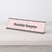 Faux roze marmer voor haar bureau naambordje (Voorkant)