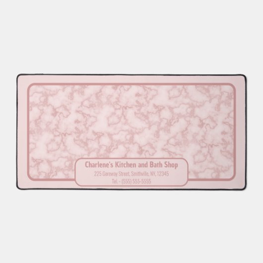 Faux roze marmer voor haar bureaumat (Voorkant)