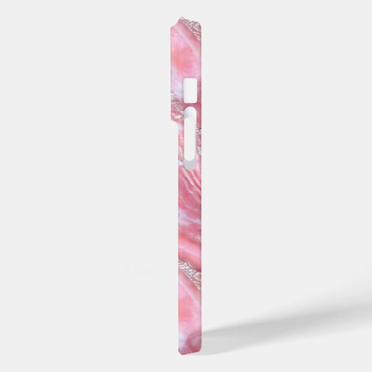 Faux roze marmeren textuur met zilveren glitter Case-Mate iPhone case (Achterkant / Links)