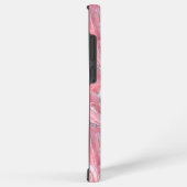 Faux roze marmeren textuur met zilveren glitter samsung galaxy hoesje (Rechterkant)