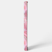 Faux roze marmeren textuur met zilveren glitter samsung galaxy hoesje (Linkerkant)