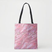 Faux roze marmeren textuur met zilveren glitter tote bag (Voorkant)