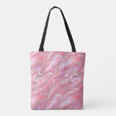 Faux roze marmeren textuur met zilveren glitter tote bag (Achterkant)