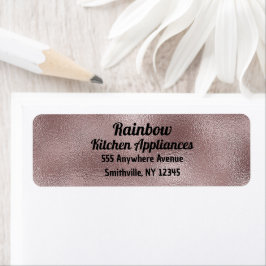 Faux roze metallic retour adreslabel etiket