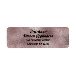 Faux roze metallic retour adreslabel etiket