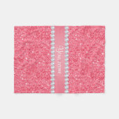 Faux Roze Sequins en Diamonds Fleece Deken (Voorkant (Horizontaal))