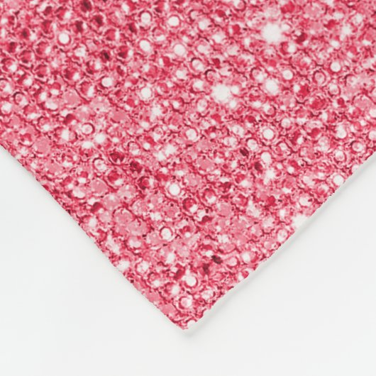 Faux Roze Sequins en Diamonds Fleece Deken (Hoek)