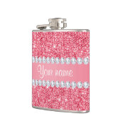 Faux Roze Sequins en Diamonds Heupfles (Links)