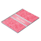 Faux Roze Sequins en Diamonds Notitieboek (Linkerzijde)