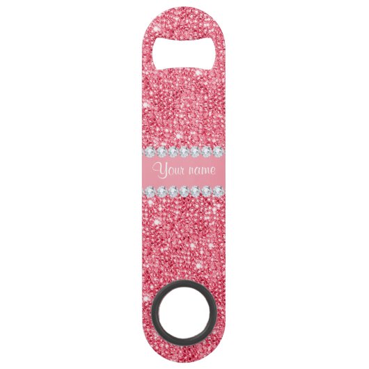 Faux Roze Sequins en Diamonds Speed Flessenopener (Achterkant)