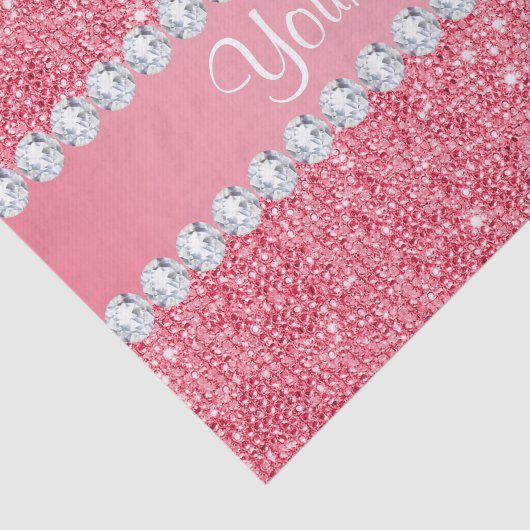 Faux Roze Sequins en Diamonds Tissuepapier (Detail)