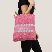 Faux Roze Sequins en Diamonds Tote Bag (Dichtbij)