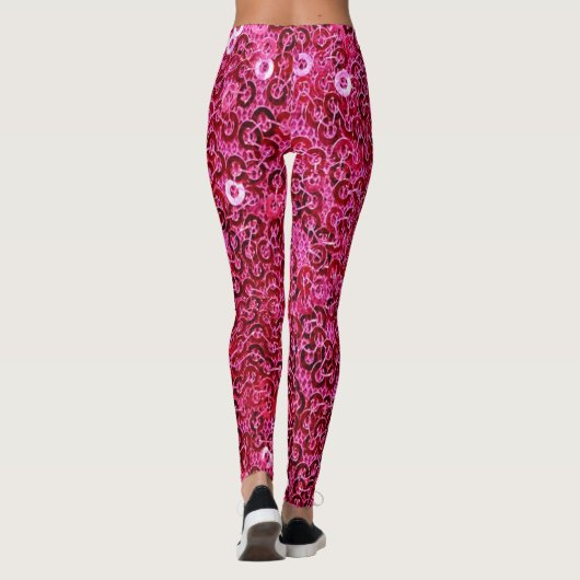 Faux Roze Sequins Leggings (Achterkant)