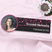 Faux Roze Sparkles Aangepaste Foto Professional Naamplaatje