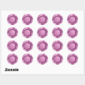Faux Roze Wax Initialen Monogram Ronde Sticker (Vel)